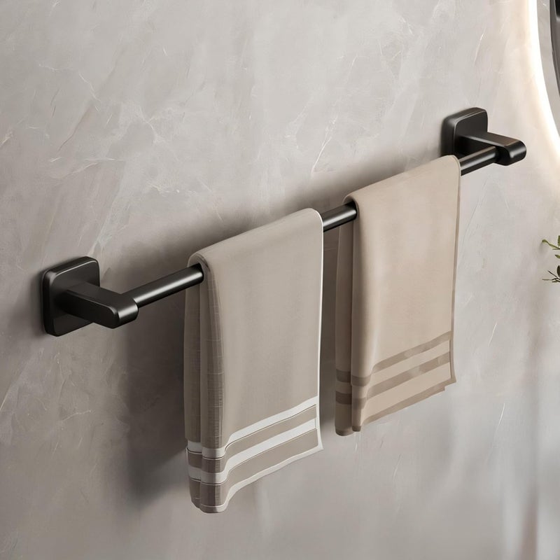 MIORAH 24 Inch Bathroom Towel Hanger for Wall – Space Aluminum Towel Rod | Self Adhesive, No Drill, Rustproof Modern Towel Bar Rack for Bathroom & Kitchen - Image 1