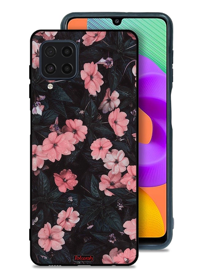 Tolwak Samsung Galaxy M22 Protective Case Cover Peach Small Roses - Image 1