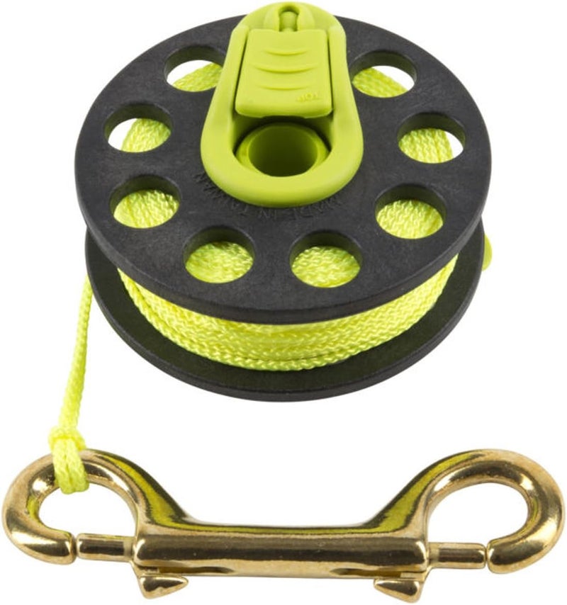 Trident Finger Spool with Handle - Folding Handle Finger Scuba Diving Reel with Fluorescent Yellow Line - Image 2