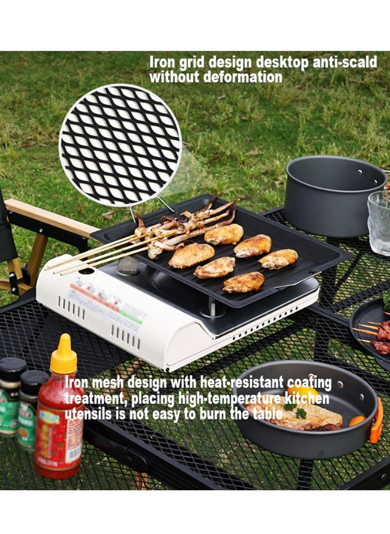 Manful Outdoor Camping Folding Grill Table Portable Lightweight Metal Grill Stand for Outdoor  - Image 4