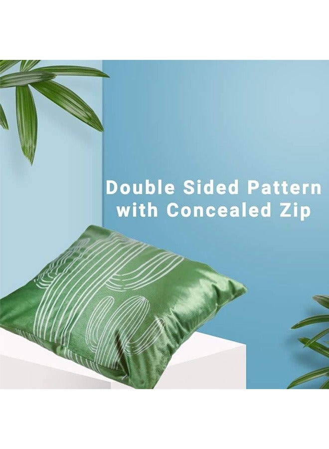 Bukela Modern Design Green Pillow Cover Set 18x18 Inch, Home Decorative Throw Pillow Cases, Set of 4 Pieces, Short Plush Velvet Fabric, 45x45cm Square Cushion Case for Sofa Couch(Minimalist) - Image 4