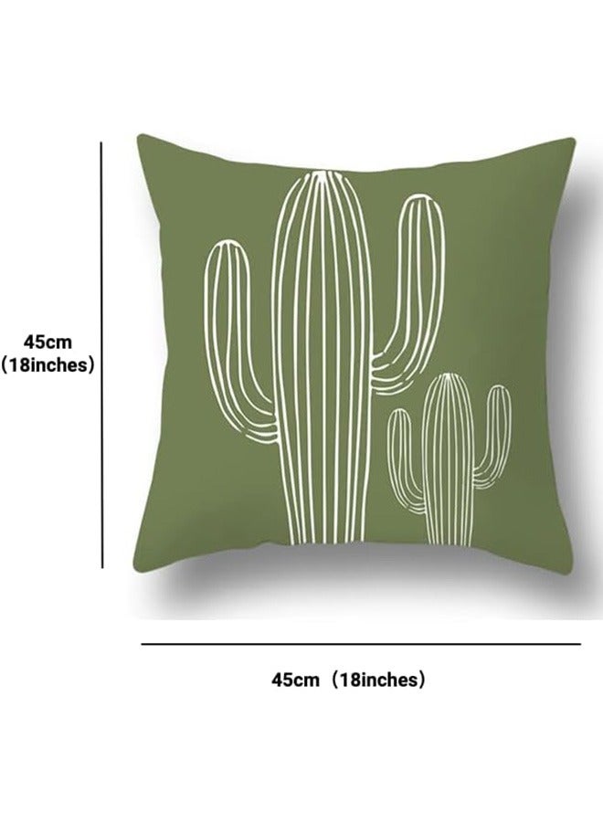 Bukela Modern Design Green Pillow Cover Set 18x18 Inch, Home Decorative Throw Pillow Cases, Set of 4 Pieces, Short Plush Velvet Fabric, 45x45cm Square Cushion Case for Sofa Couch(Minimalist) - Image 2