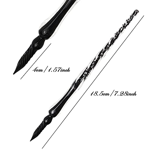 AOKUY Glass Pen Set Calligraphy Dip Pens,12 Colorful Inks,Caligraphy Sets for Art, Writing, Signature, Decoration, Gift - Image 2