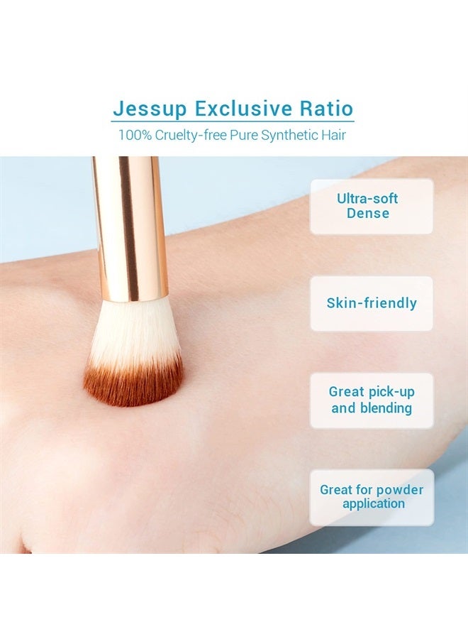 Jessup Eye Makeup Brushes Set, Premium Synthetic Eyeshadow Blending Concealer Eyebrow Eyeliner Brush, 15pcs Labeled Bamboo Make Up Brushes T137 - Image 3
