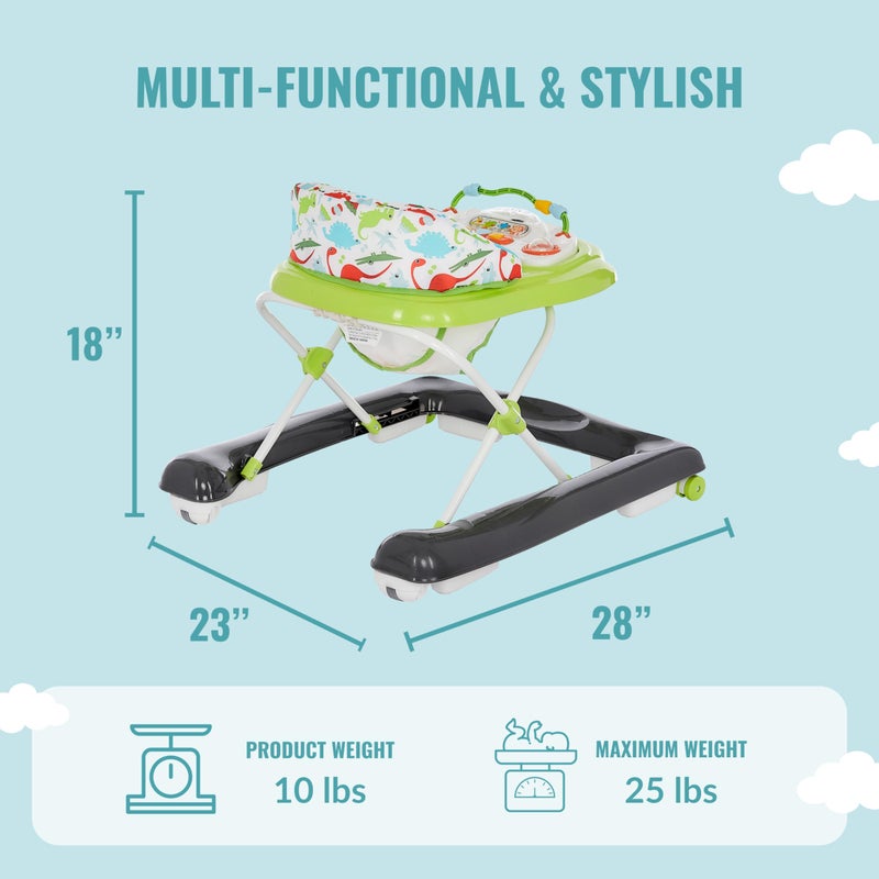 Dream On Me 2-in-1 Ava Baby Walker, Easy Convertible Baby Walker, Walk Behind, Height Adjustable Seat, Added Back Support, Detachable Slate, Green - Image 2