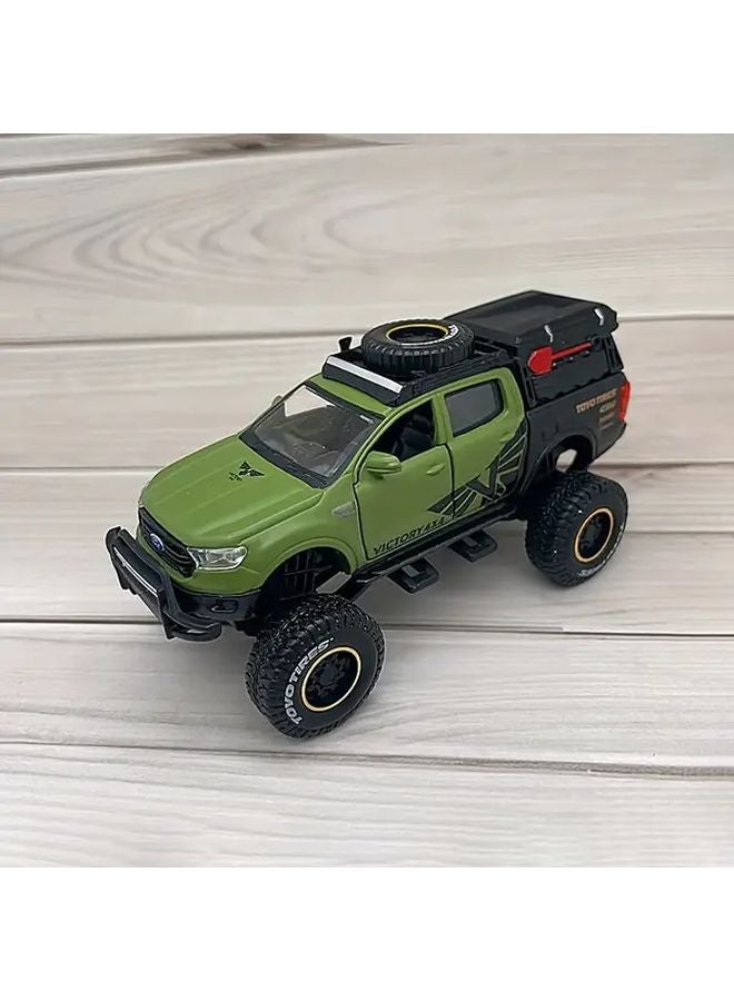 2019 Ford Ranger Green Alloy Car Model Toy Maisto 4 5 Inch Simulation - Image 1