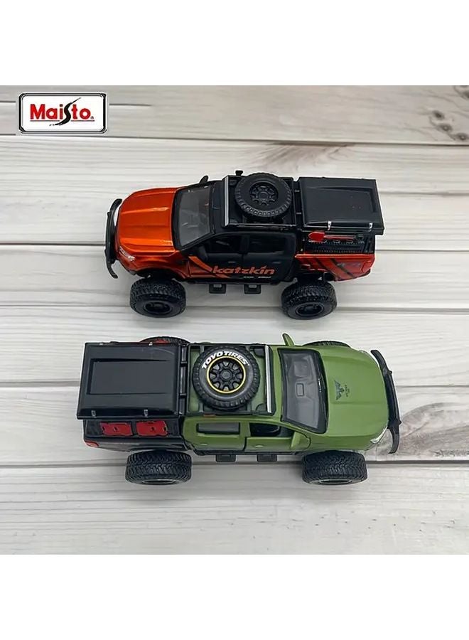 2019 Ford Ranger Green Alloy Car Model Toy Maisto 4 5 Inch Simulation - Image 2