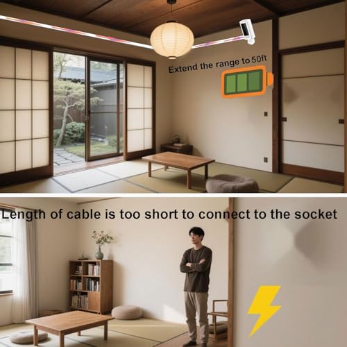 liangxinyun 30FT Type C Extension Cable for CCTV Security Camera,Blink mini 2,Ring Pan-Tilt Indoor Cam (2024 Release),Tapo TP-Link 2K C120 Camera,Petcube Cam/Petcube Cam 360,Flat USB C Cable--NOT Micro USB - Image 4