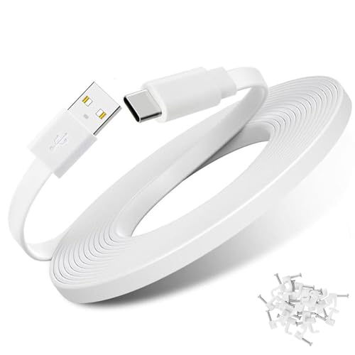 liangxinyun 30FT Type C Extension Cable for CCTV Security Camera,Blink mini 2,Ring Pan-Tilt Indoor Cam (2024 Release),Tapo TP-Link 2K C120 Camera,Petcube Cam/Petcube Cam 360,Flat USB C Cable--NOT Micro USB - Image 1