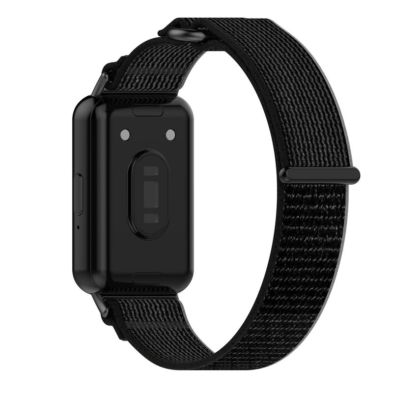 erorex For Samsung Galaxy Fit 3 Loop Nylon Watch Band(Black Grey) - Image 2