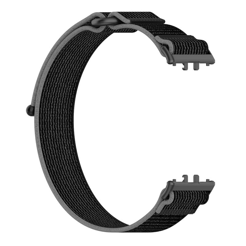 erorex For Samsung Galaxy Fit 3 Loop Nylon Watch Band(Black Grey) - Image 3