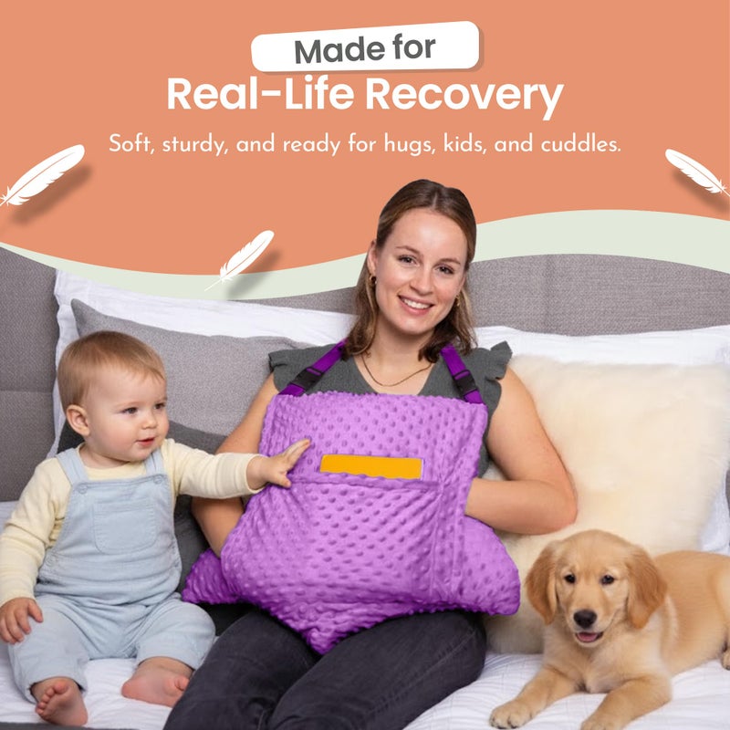 MOYOAMA 2 Pcs Hysterectomy Pillow Set - Incl 1 Gel Pack for Soothing Relief - Hysterectomy Recovery Must Haves After C Section,Post Surgery Pillow,Abdominal Surgery Recovery Pillow,Hysterectomy Gifts - Image 4