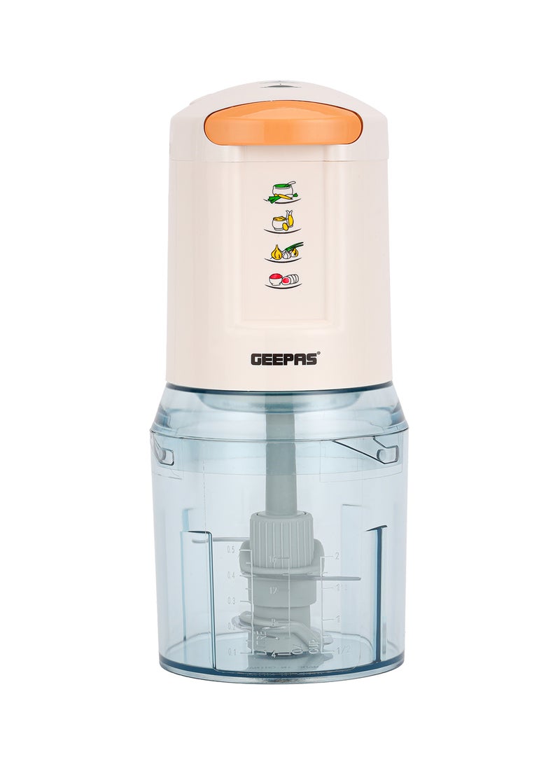 Geepas Mini Food Processor, Chopper| 4 Bi-Level Stainless Steel Blades| Perfect for Salads, Salsa, Pesto, Curry Pastes| Powerful Copper Motor 0.5 L 500 W GMC42012N White - Image 1