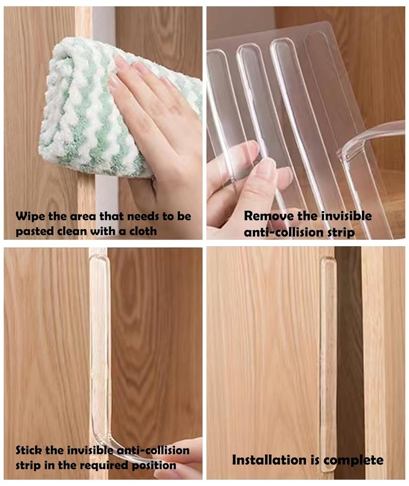 NUDFSY 30 Pcs 248 393 078in Transparent Strip Protector for Home Rubber Stopper for Home Sliding Door Stopper Magnetic Stopper Bottom Sealing Strip Rubber Dust Protector Stopper for Main Door  - Image 4