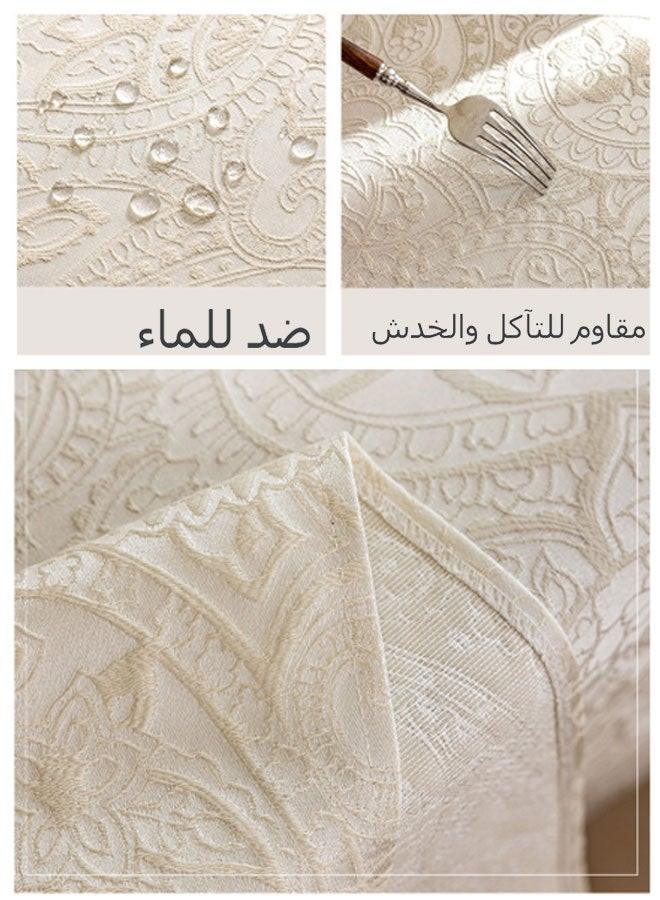 مفرش طاولة منزلي، مقاس 145 × 200 سم، مقاوم للماء والزيوت - Image 4