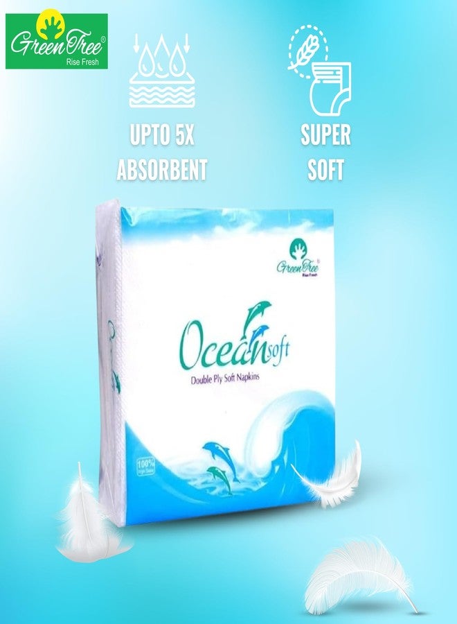 جرين تري مناديل ورقية من جرين تري أوشن فريش، طبقتان، مقاس 33×33 سم، 50 منديل/العبوة (3)، ناعمة وعالية الامتصاص | مصنوعة من ألياف السليلوز البكر الطبيعية 100% - Image 3