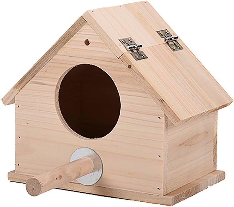 OMEM Birds Nests Parrot House Wooden Breeding Box Birdcages Stand Accessories - Image 1