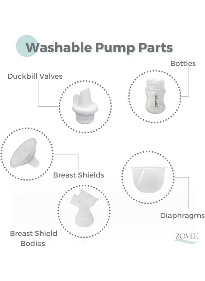 Zomee - Flex Breast Nipple Shield Latch Assistance Inverted Or Flat Comfortable & Soft For Easy Pumping Use For Z1 Z2 Breast Pump (Multiple 2 Pack Sizes) (17Mm) - Image 1