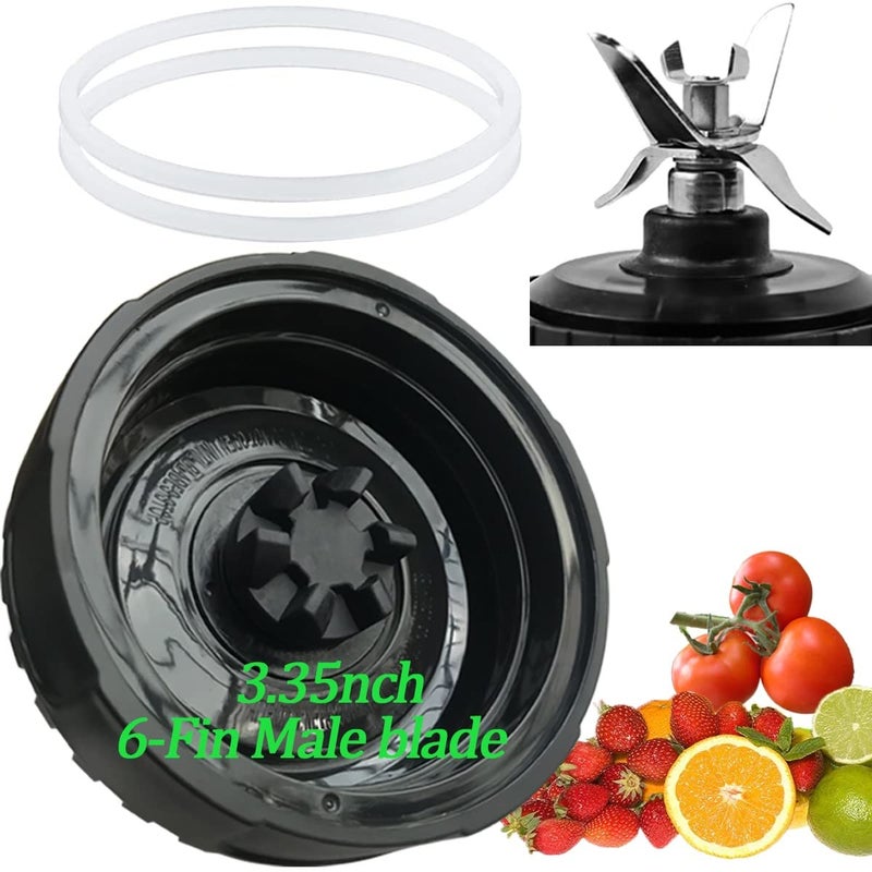 UPGRADE 6Fin Male Blender Blade Replacement Parts for Nutri Ninja Blender BL660 BL770 BL780 BL740 etcSmall 335inch blade