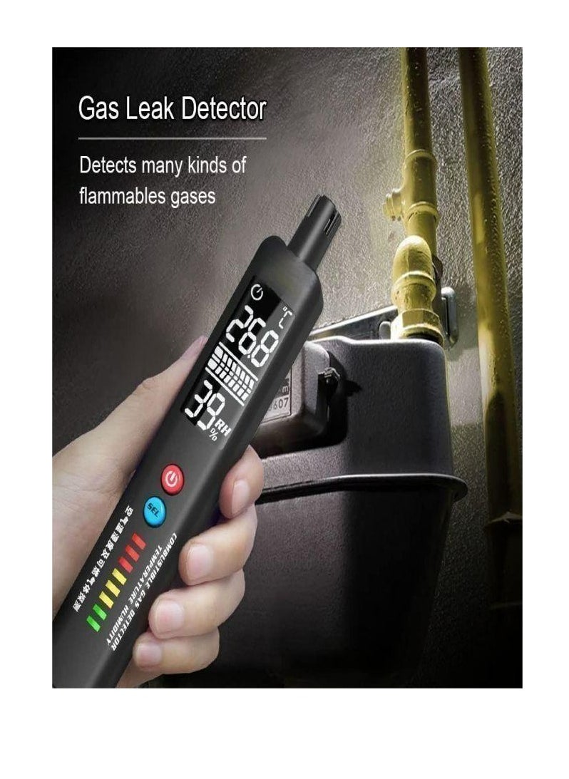 Arabest - Portable Gas Leak Detector, 2 in 1 Handheld Natural Gas Sniffer Integrated Temperature Humidity Tester, Locates Combustible Gas LPG, LNG, Methane, Butane, Propane - Image 1