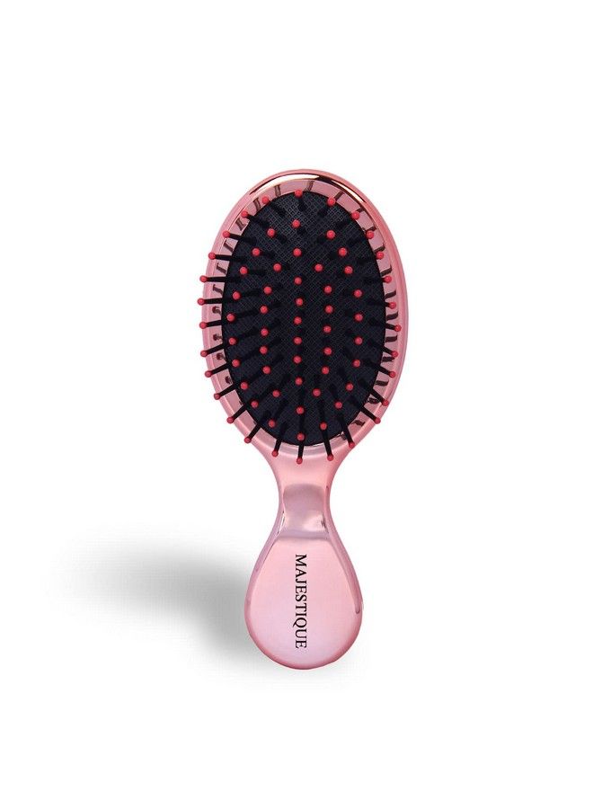 MAJESTIQUE Mini Pocket Detangling Hair Brush Soft Ball Tipped Nylon Pin Handheld Massage Paddle Hair Comb For Adults & Kids All Hair Types Mini Travel Detanglers (Multicolor) - Image 2