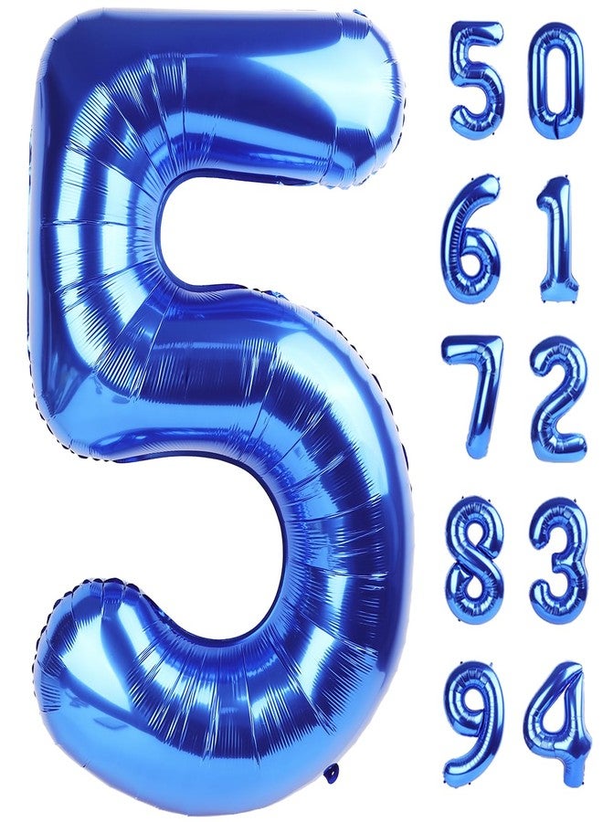 IWERP Navy Blue 5 Balloon, Number Balloon 40 Inch, Blue and Black Party Supplies, 5th Birthday Balloon Decorations, 5 Number Balloons, Number 5 Balloon - Image 1