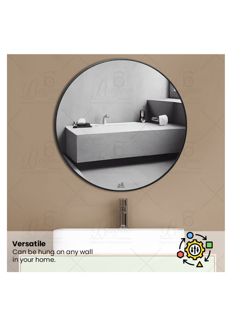 B BAGNO Aluminium Framed Mirror, Plain Mirror, premium Quality 80x80cm BMR21 - Image 3