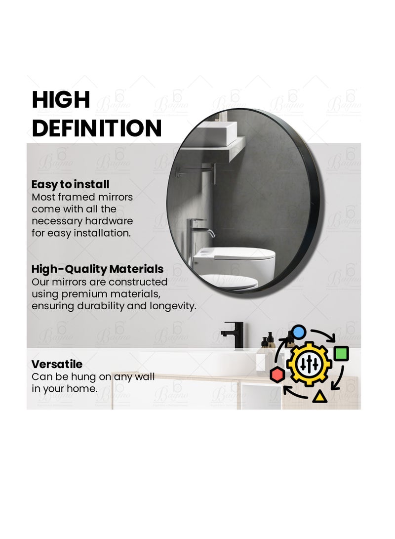 B BAGNO Aluminium Framed Mirror, Plain Mirror, premium Quality 80x80cm BMR21 - Image 5
