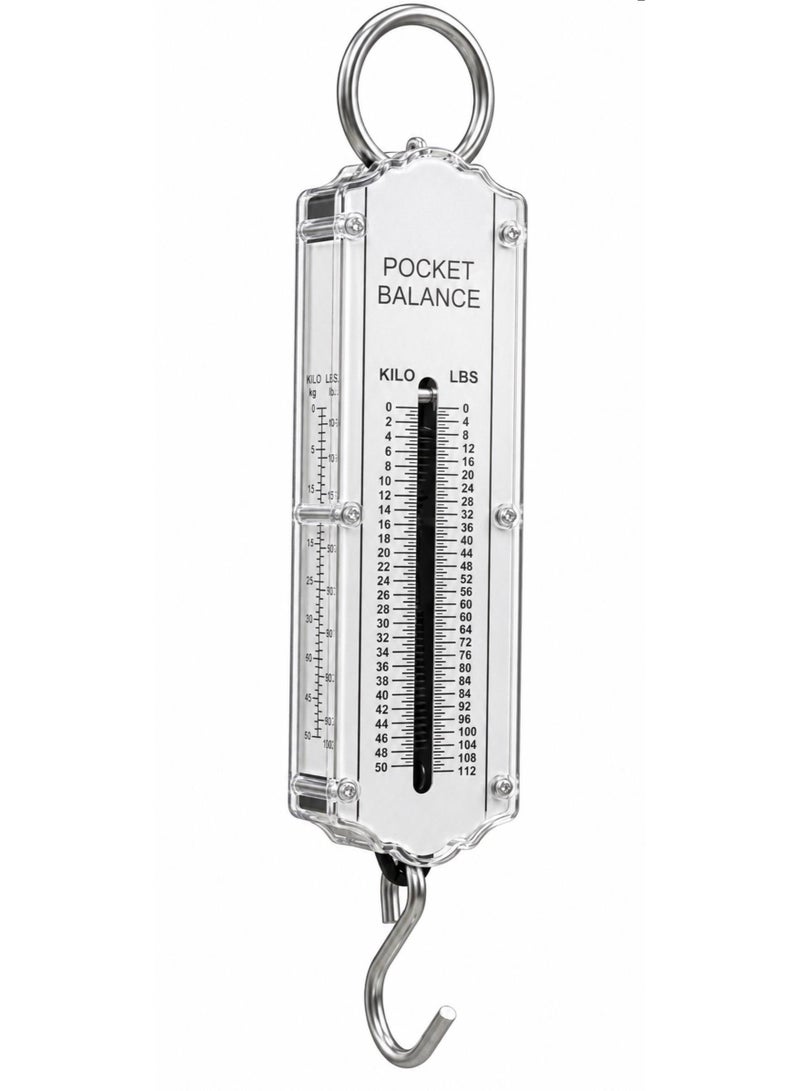 Mechanical Pocket Hanging Scale 50kg / 110lb – Portable Spring Balance with Dual Kg & Lb Scale for Luggage, Fishing & Household Use - Image 1