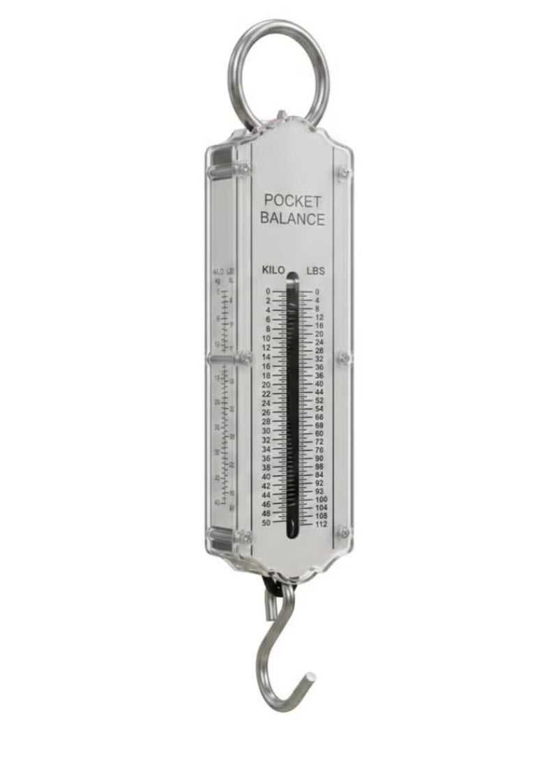 Mechanical Pocket Hanging Scale 50kg / 110lb – Portable Spring Balance with Dual Kg & Lb Scale for Luggage, Fishing & Household Use - Image 4
