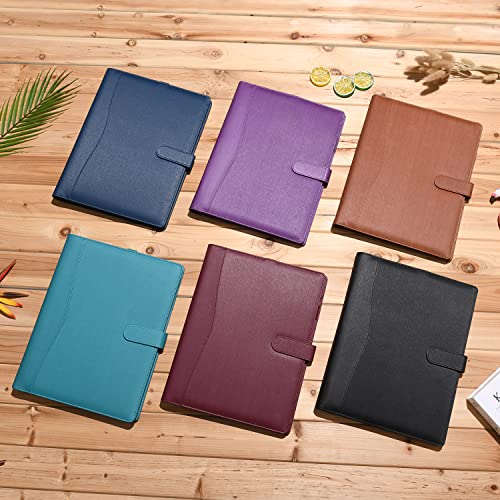Wonderpool A4 PU Leather Portfolio Holder Ring File Document Case with Removable Binder Clipboard, Multi Pocket and Legal Pad for Business Organizer Interview and Meeting (Wine red) - Image 2