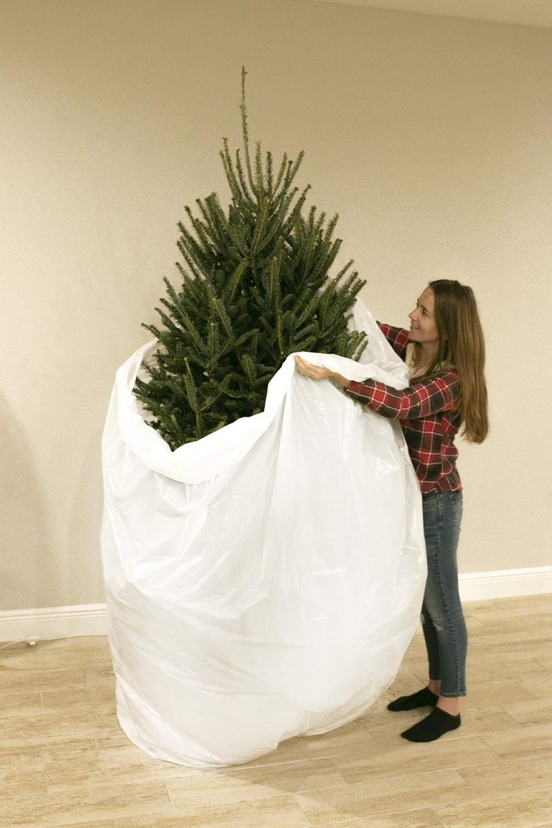 Christmas Tree Removal Storage and Disposal Bag for Trees Up to 9 Foot Six Inches Biodegradeable Recycleable Plastic Bag Xmas Tree Skirt