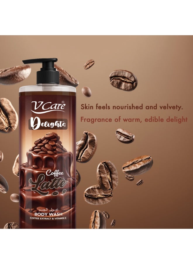 VCare V Care Delight Coffee Latte Body Wash 1L - Gourmand Fragrance, Deep Cleansing & Moisturizing, Rich Lather Non-Drying Formula - Image 4