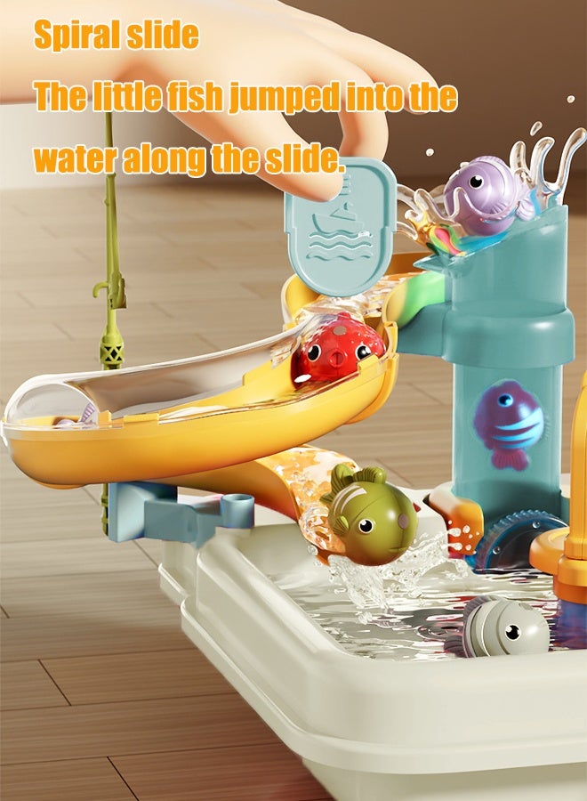 Children's dishwashing playset Dishwasher toys Fishing toys Vegetable washing sink Kitchen toys Situational simulation toys - Image 5