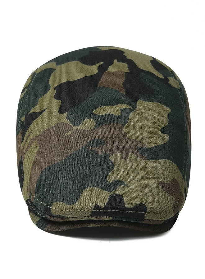 VOBOOM Men Newsboy Cap Cotton Flat Ivy Gatsby Driving Hat (Green Camouflage) - Image 3