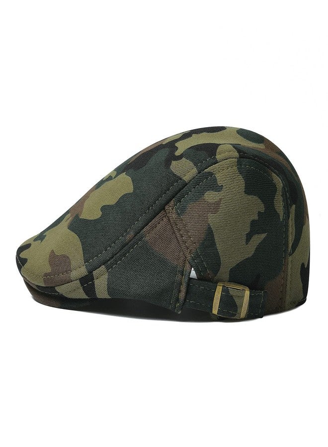 VOBOOM Men Newsboy Cap Cotton Flat Ivy Gatsby Driving Hat (Green Camouflage) - Image 2