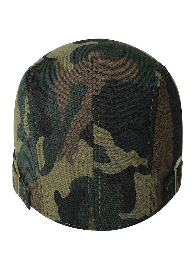 VOBOOM Men Newsboy Cap Cotton Flat Ivy Gatsby Driving Hat (Green Camouflage) - Image 4
