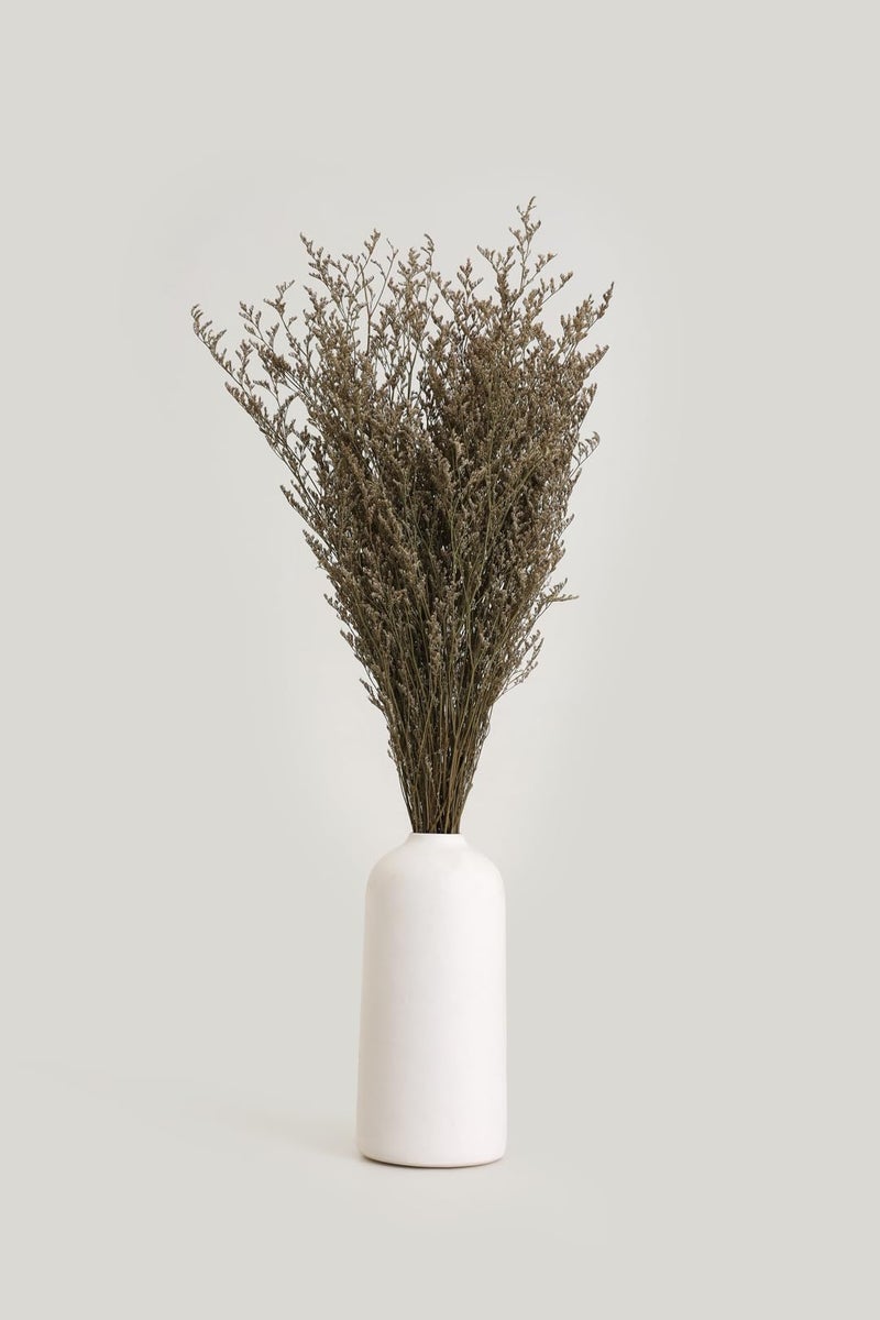 PUREZENTO Cylinder and Round Shape White Ceramic Vase - Set of 2 | Vases for Modern Home Decor, Living Room, Shelves | Decorative Vase for Pampas Grass, Fresh, Dried, Artificial Flowers - Image 5