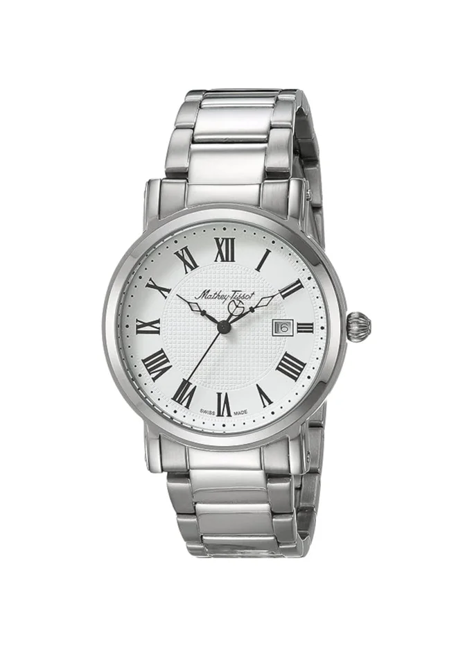 Mathey-Tissot City Metal 38mm Men's Quartz Stainless Steel Strap, Silver, Casual Watch H611251MABR