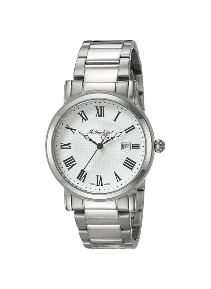 Mathey-Tissot City Metal 38mm Men's Quartz Stainless Steel Strap, Silver, Casual Watch H611251MABR  - Image 1