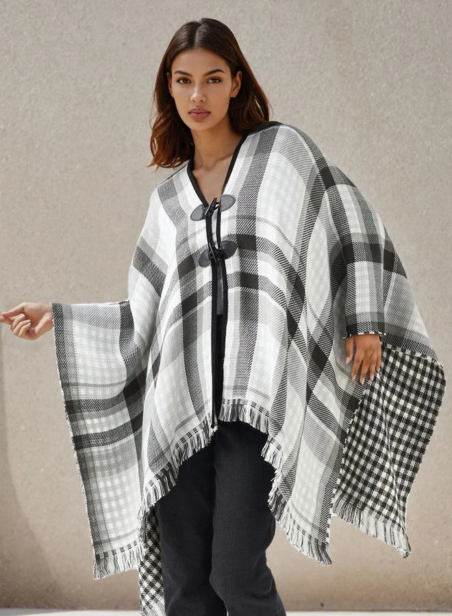2Xtremz 2Xtremz Long Acrylic Asymmetric Reversible Poncho