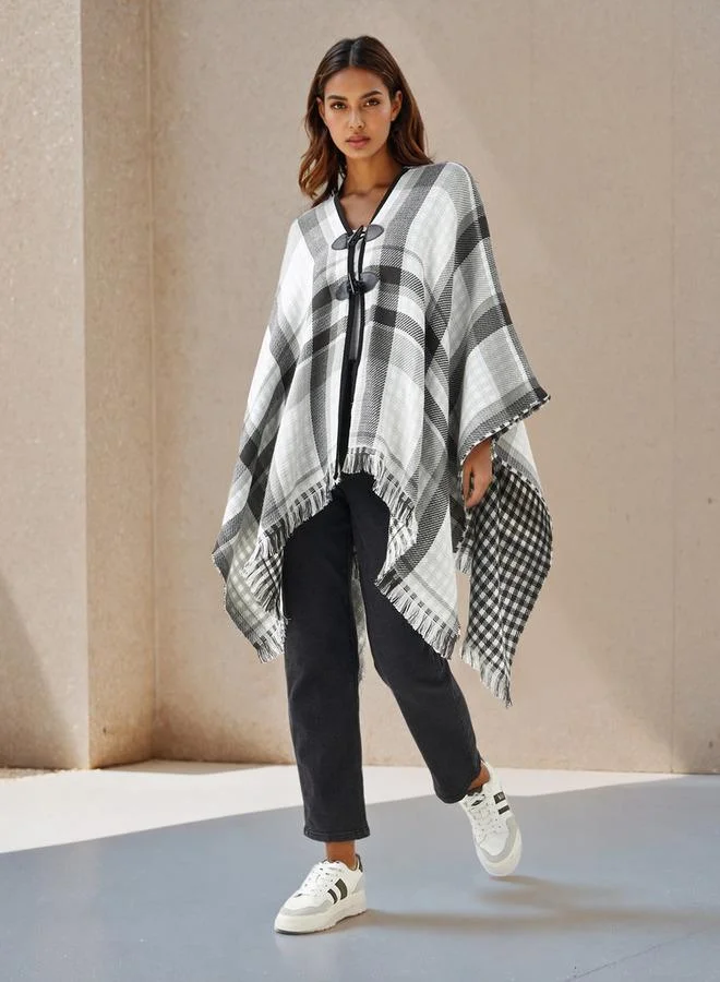 2Xtremz 2Xtremz Long Acrylic Asymmetric Reversible Poncho
