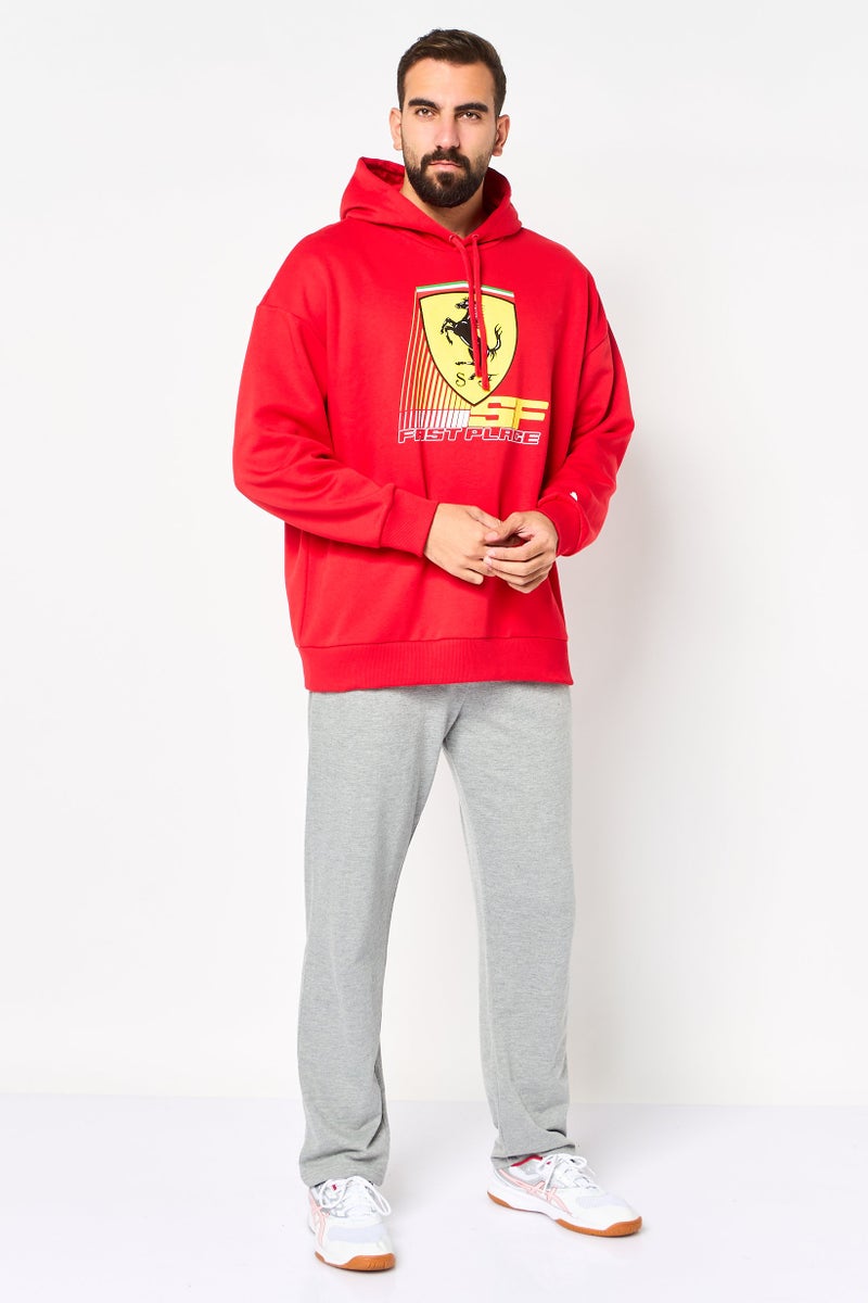 PUMA هودي رياضي للرجال من بومة × سكوديريا فيراري بأكمام طويلة، أحمر - Image 3