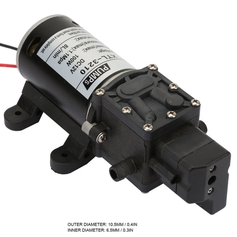 12V Self Priming Water Pump: Durable Corrosion Resistant Material - Automatic Pressure Cutoff High Pressure Diaphragm Water Pump for Industrial Agricultural Vehicle Household Use - Image 5