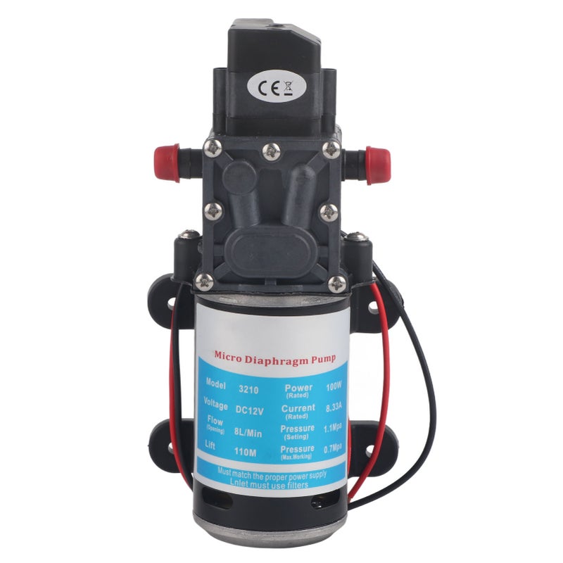 12V Self Priming Water Pump: Durable Corrosion Resistant Material - Automatic Pressure Cutoff High Pressure Diaphragm Water Pump for Industrial Agricultural Vehicle Household Use - Image 1