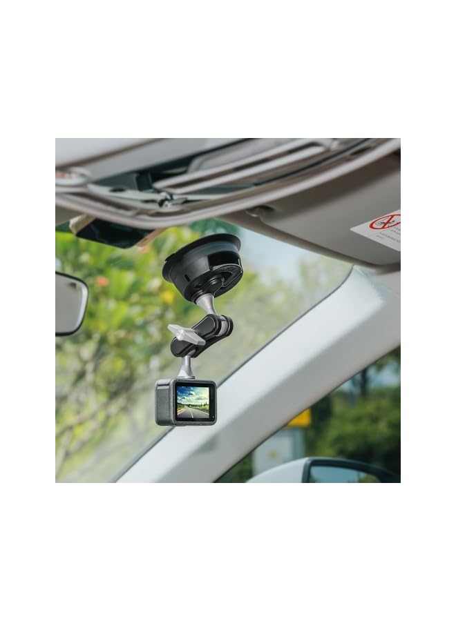 Green Tiger Magnetic Suction Cup Car Phone Holder, 360° Adjustable Windshield & Dashboard Mount for iPhone & GoPro, Removable Strong Aluminum Vlog Shooting Mount for Action Cameras - Image 4