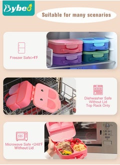 Portable Kids Bento Box, Big Toddler Lunch Boxs to School, Snack Containers for Travel 4 Compartments Meal Prep Removable Divider BPA Free - pzsku/Z719D06494208CE061D65Z/45/_/1673318368/c01b9a27-f495-4fbe-8252-bdbe80727af1