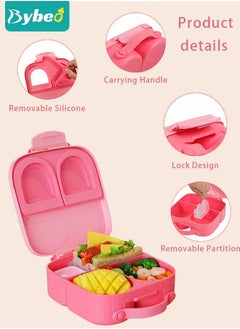 Portable Kids Bento Box, Big Toddler Lunch Boxs to School, Snack Containers for Travel 4 Compartments Meal Prep Removable Divider BPA Free - pzsku/Z719D06494208CE061D65Z/45/_/1673318368/d29a8808-a52a-444f-96c6-c4439bf45834