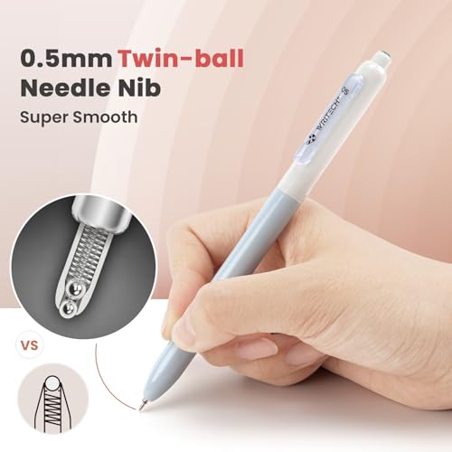 WRITECH Gel Pens Fine Point: 0.5mm Retractable Fine Point Smooth Writing Pen Set No Smear Black Ink Silent Click 4ct for Journaling - Image 2