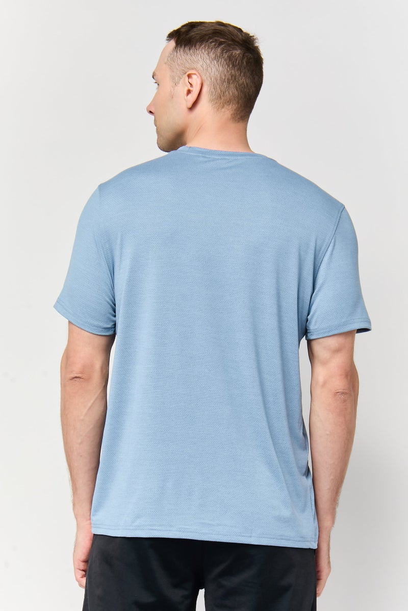 MOTION Men Sportswear Fit Short Sleeve Outdoor T-Shirt, Slate Blue - Image 4